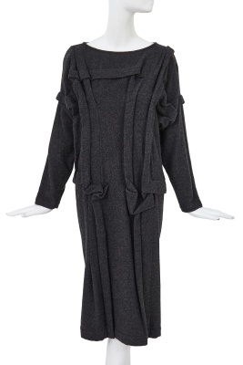 A rare and important Comme des Gar&ccedil;ons grey wool dress, 'Gloves, Skirts, Quilted Big Coats' collection, Autumn-Winter 1983-84