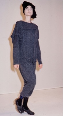 A rare and important Comme des Gar&ccedil;ons grey wool dress, 'Gloves, Skirts, Quilted Big Coats' collection, Autumn-Winter 1983-84 - 2