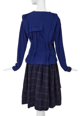 A Comme des Gar&ccedil;ons blue wool-blend ensemble, 'Gloves, Skirts, Quilted Big Coats' collection, Autumn-Winter 1983-84 - 4