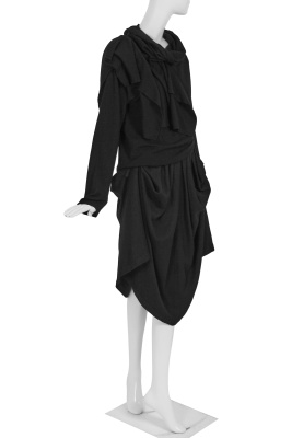 A Comme des Gar&ccedil;ons black wool ensemble, 'Gloves, Skirts, Quilted Big Coats' collection, Autumn-Winter 1983-84 s)' collection, Autumn-Winter 1984-85 - 2