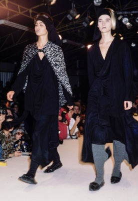 A Comme des Gar&ccedil;ons black wool ensemble, 'Gloves, Skirts, Quilted Big Coats' collection, Autumn-Winter 1983-84 - 2