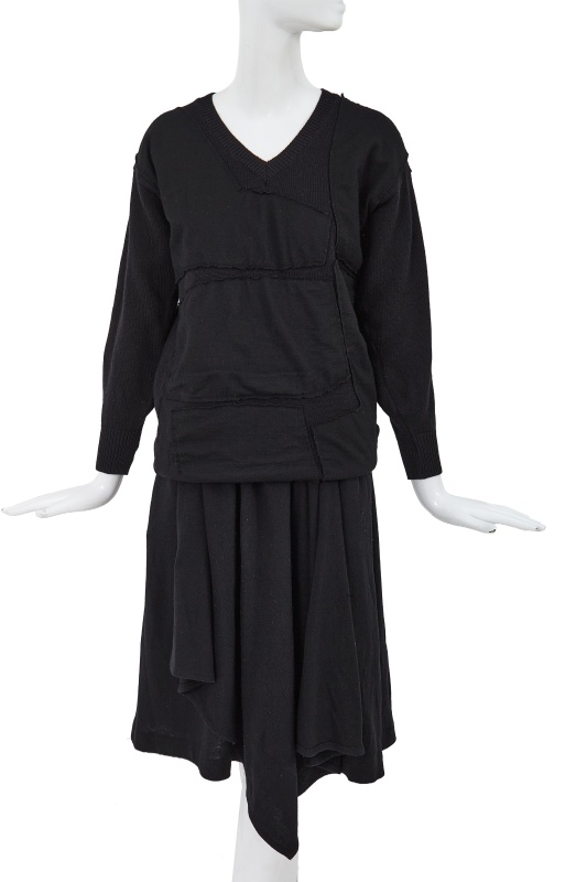 A Comme des Gar&ccedil;ons black wool sweater, 'Gloves, Skirts, Quilted Big Coats' collection, Autumn-Winter 1983-84