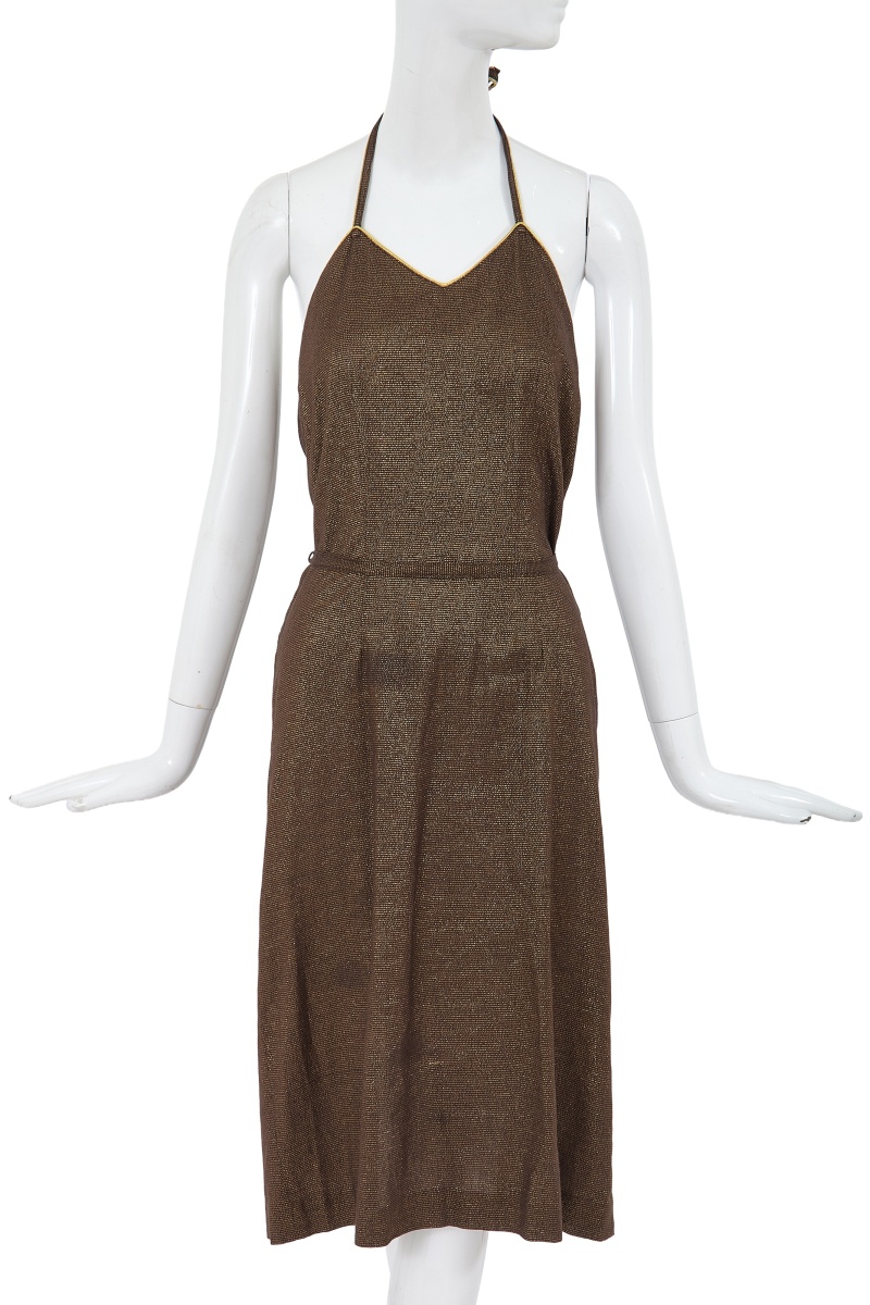 A Comme des Gar&ccedil;ons black and gold dress, 1970s