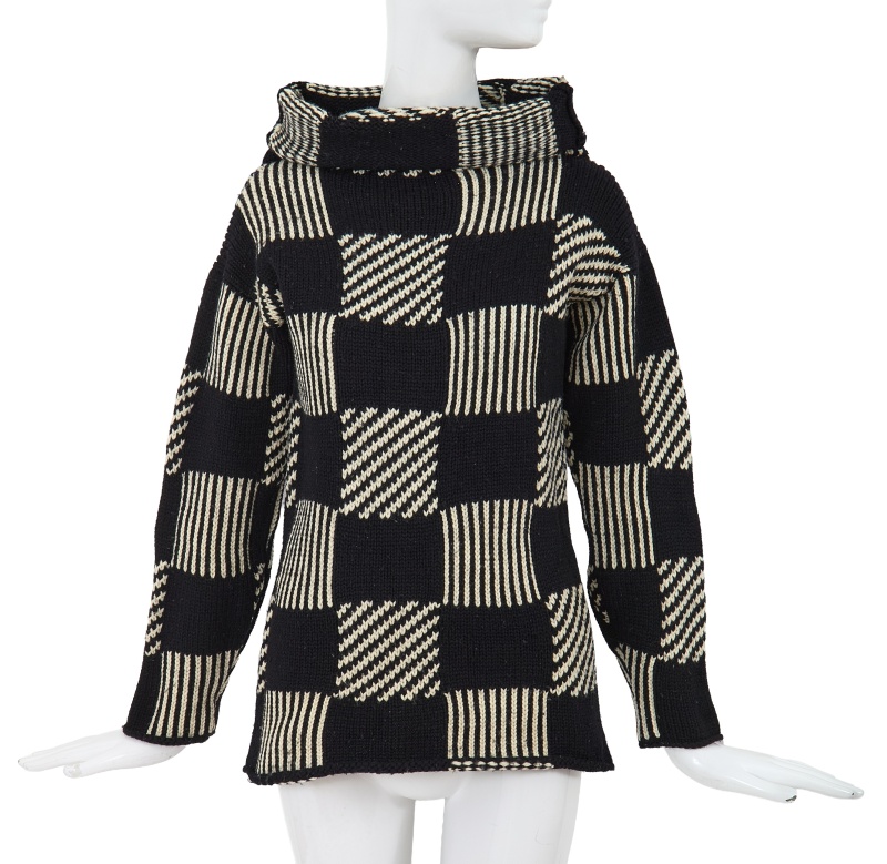 A Comme des Gar&ccedil;ons black and white wool sweater, probably 'Gloves, Skirts, Quilted Big Coats' collection, Autumn-Winter 1983-84