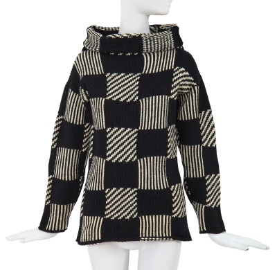 A Comme des Gar&ccedil;ons black and white wool sweater, probably 'Gloves, Skirts, Quilted Big Coats' collection, Autumn-Winter 1983-84