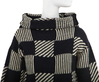 A Comme des Gar&ccedil;ons black and white wool sweater, probably 'Gloves, Skirts, Quilted Big Coats' collection, Autumn-Winter 1983-84 - 4