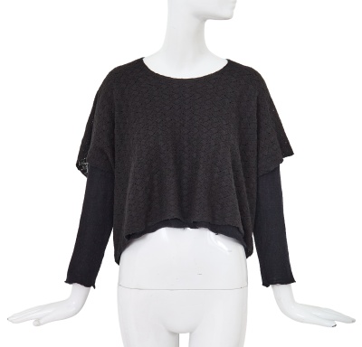 A Comme des Gar&ccedil;ons black wool double-layered top, probably 'Gloves, Skirts, Quilted Big Coats' collection, Autumn-Winter 1983-84