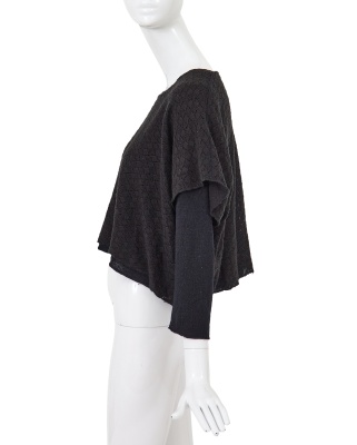 A Comme des Gar&ccedil;ons black wool double-layered top, probably 'Gloves, Skirts, Quilted Big Coats' collection, Autumn-Winter 1983-84 - 2