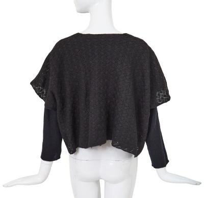 A Comme des Gar&ccedil;ons black wool double-layered top, probably 'Gloves, Skirts, Quilted Big Coats' collection, Autumn-Winter 1983-84 - 3