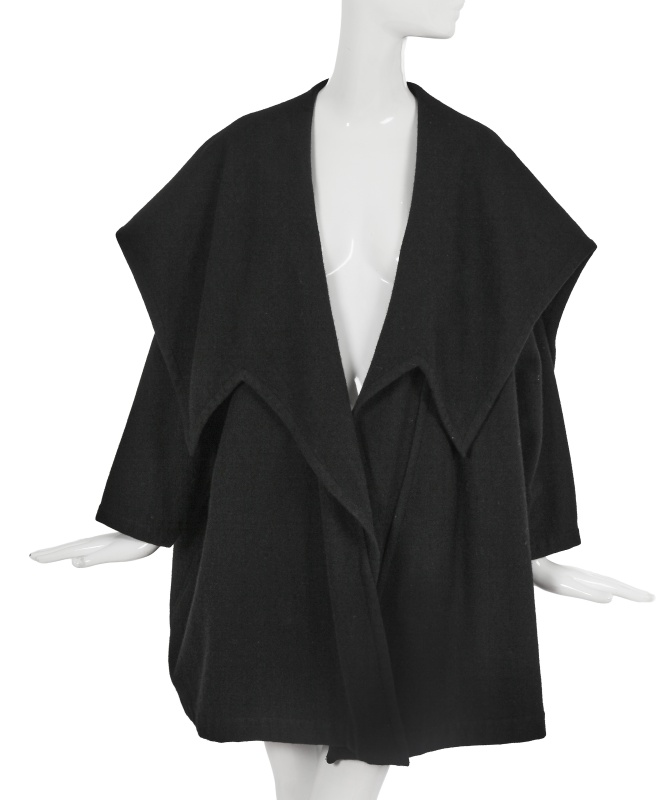 A Comme des Gar&ccedil;ons black wool coat, probably 'Gloves, Skirts, Quilted Big Coats' collection, Autumn-Winter 1983-84