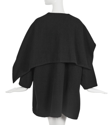 A Comme des Gar&ccedil;ons black wool coat, probably 'Gloves, Skirts, Quilted Big Coats' collection, Autumn-Winter 1983-84 - 3