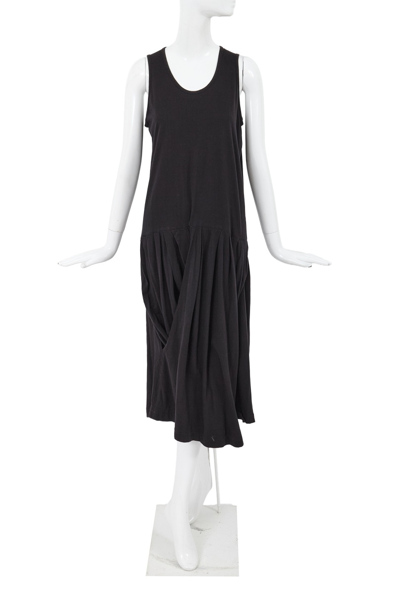 A Comme des Gar&ccedil;ons black cotton jersey dress, probably 'Round Rubber' collection, Spring-Summer 1984
