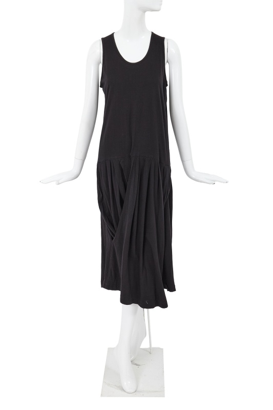 A Comme des Gar&ccedil;ons black cotton jersey dress, probably 'Round Rubber' collection, Spring-Summer 1984