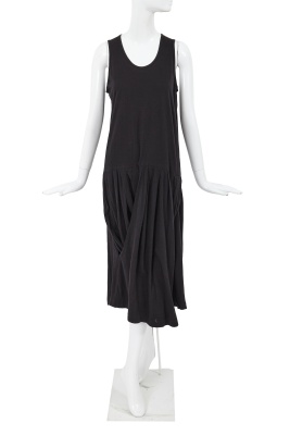 A Comme des Gar&ccedil;ons black cotton jersey dress, probably 'Round Rubber' collection, Spring-Summer 1984