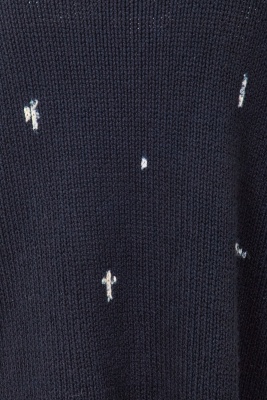 A Comme des Gar&ccedil;ons navy and white knitted cotton vareuse sweater probably 'Round Rubber' collection, Spring-Summer 1984 - 5