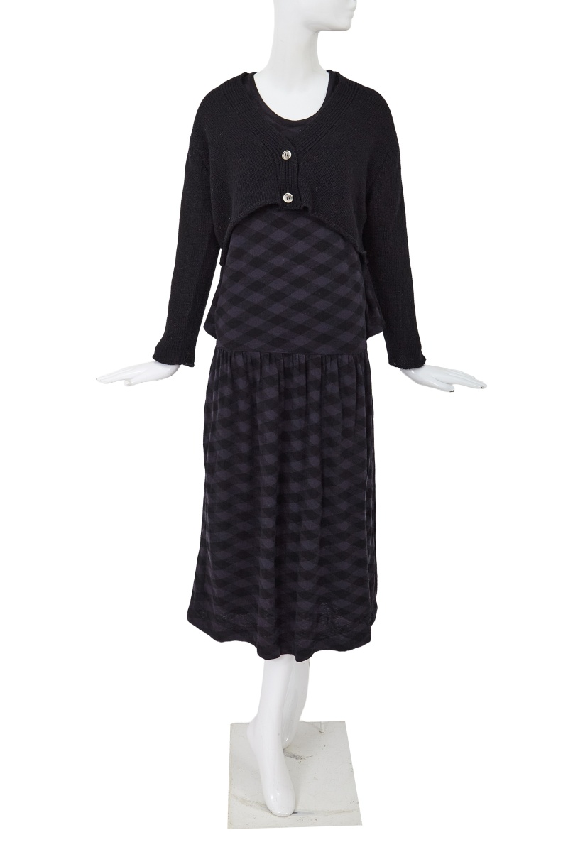 A Comme des Gar&ccedil;ons black and grey wool ensemble, circa 1984
