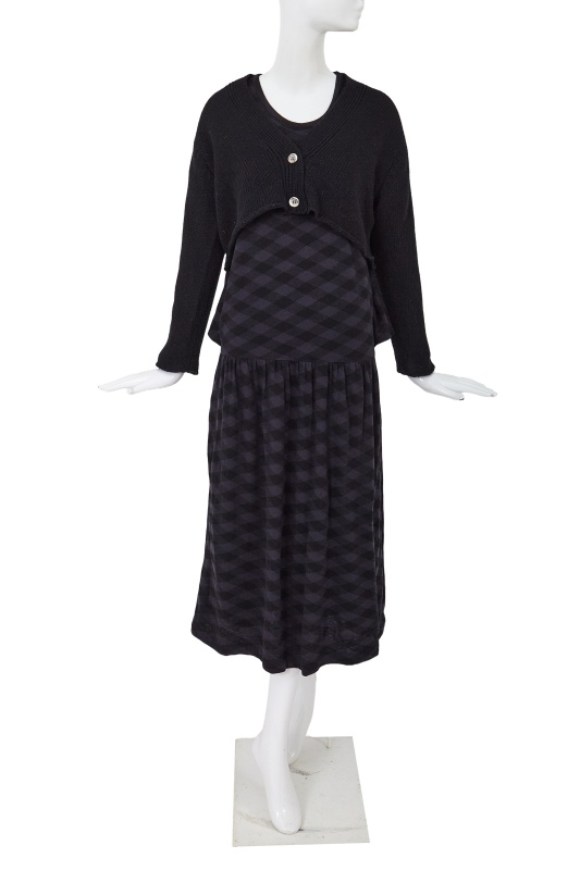 A Comme des Gar&ccedil;ons black and grey wool ensemble, circa 1984