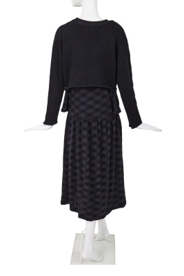 A Comme des Gar&ccedil;ons black and grey wool ensemble, circa 1984 - 3