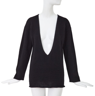 A Comme des Gar&ccedil;ons black knitted wool vareuse sweater, circa 1984