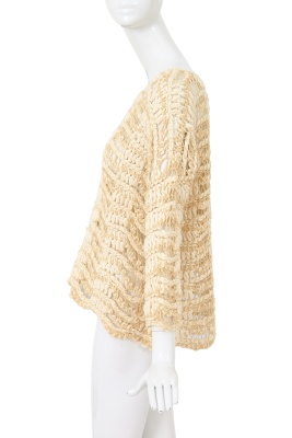 A Comme des Gar&ccedil;ons beige cotton and wool open-knit sweater, circa 1984 - 2