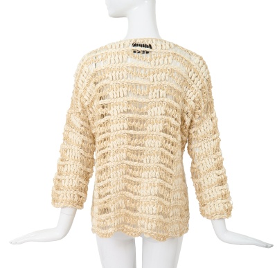 A Comme des Gar&ccedil;ons beige cotton and wool open-knit sweater, circa 1984 - 3