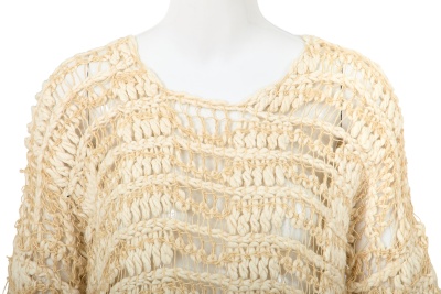 A Comme des Gar&ccedil;ons beige cotton and wool open-knit sweater, circa 1984 - 4