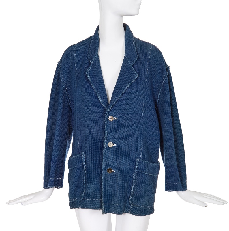 A Comme des Gar&ccedil;ons outsized blue knitted cotton jacket, circa 1984