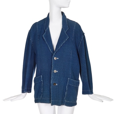 A Comme des Gar&ccedil;ons outsized blue knitted cotton jacket, circa 1984