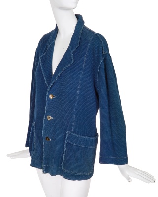 A Comme des Gar&ccedil;ons outsized blue knitted cotton jacket, circa 1984 - 2