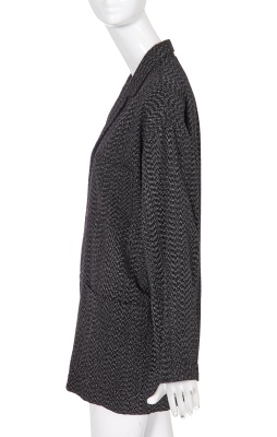 A Comme des Gar&ccedil;ons outsized black and grey wool jacket, probably 'Twist, Silk + Jersey, Knits (Patchworks)' collection, Autumn-Winter 1984-85 - 2