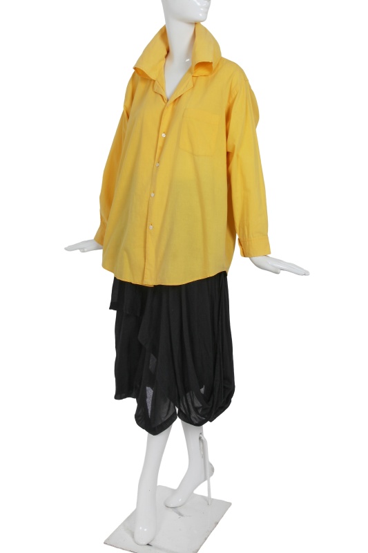 A Comme des Gar&ccedil;ons cotton ensemble, 'Mud-Dyed' collection, Spring-Summer 1985