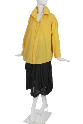 A Comme des Gar&ccedil;ons cotton ensemble, 'Mud-Dyed' collection, Spring-Summer 1985