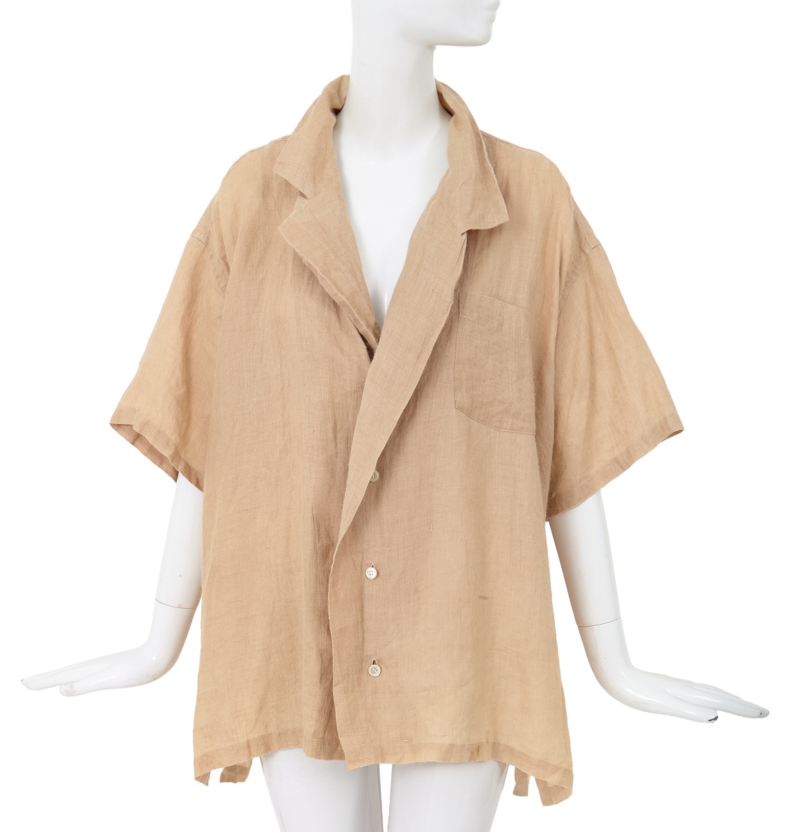 A Comme des Gar&ccedil;ons beige hemp shirt, 'Mud-Dyed' collection, Spring-Summer 1985