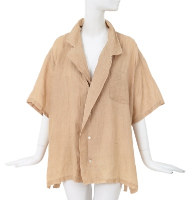 A Comme des Gar&ccedil;ons beige hemp shirt, 'Mud-Dyed' collection, Spring-Summer 1985