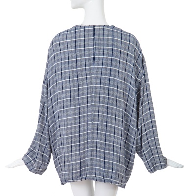 A Comme des Gar&ccedil;ons blue and white checked cotton jacket, 'Mud-Dyed' collection, Spring-Summer 1985 - 3