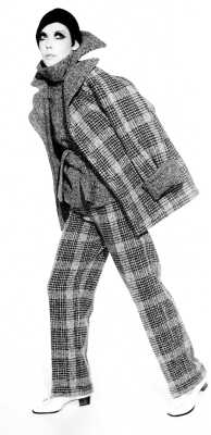 Peggy Moffitt's Rudi Gernreich 'Duke of Windsor' checked wool pant suit, Fall 1968