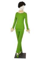 Peggy Moffit's Rudi Gernreich bright green knitted ensemble and wig, Fall 1968 - 2