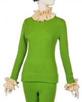 Peggy Moffit's Rudi Gernreich bright green knitted ensemble and wig, Fall 1968 - 3
