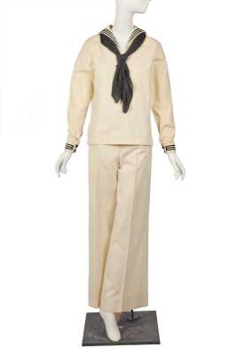 Peggy Moffitt's Rudi Gernreich ivory cotton 'sailor suit', late 1960s
