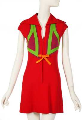 Peggy Moffitt's Rudi Gernreich red knit mini dress, 1970