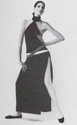 Peggy Moffitt's Rudi Gernreich black wool jersey maxi dress, Fall 1970