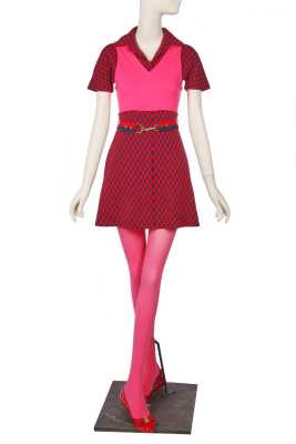 Peggy Moffitt's Rudi Gernreich red and blue checkerboard mini dress, 1971