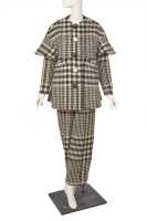 Peggy Moffit's Rudi Gernreich giant checked jacket and jumpsuit, probably Fall 1963