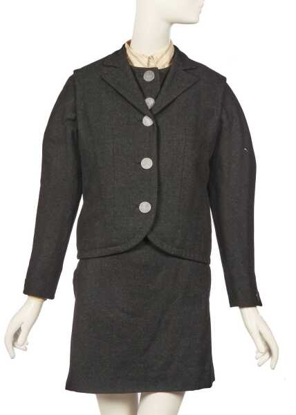 Peggy Moffitt's Rudi Gernreich 'High Noon' gray flannel suit, Fall, 1963