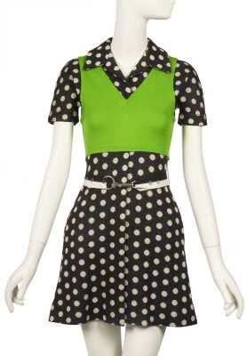 Peggy Moffitt's Rudi Gernreich black and white polka dot mini dress, 1971