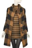 Peggy Moffitt's Rudi Gernreich giant checked wool ensemble, probably Fall 1963