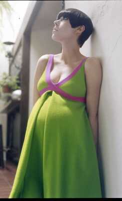 Peggy Moffitt's Rudi Gernreich bright green 'Cross My Heart' dress, Fall, 1973