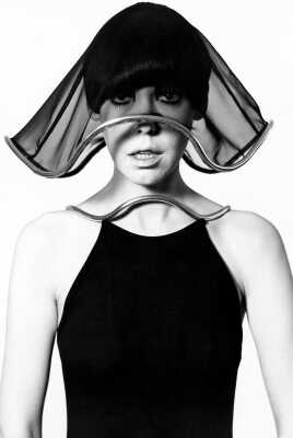 Peggy Moffitt's Rudi Gernreich for Bob Cunningham black jersey evening dress with metal collar, Spring-Summer 1975