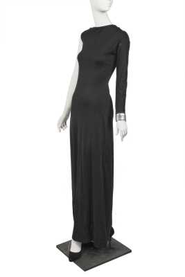 Peggy Moffitt's Rudi Gernreich for Bob Cunningham black jersey evening gown with metal cuff, Spring-Summer 1975