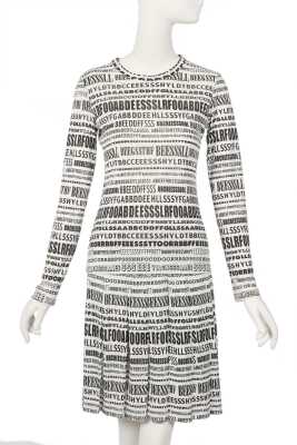 Peggy Moffitt's Comme des Garcons 'Typeface' dress, 2003